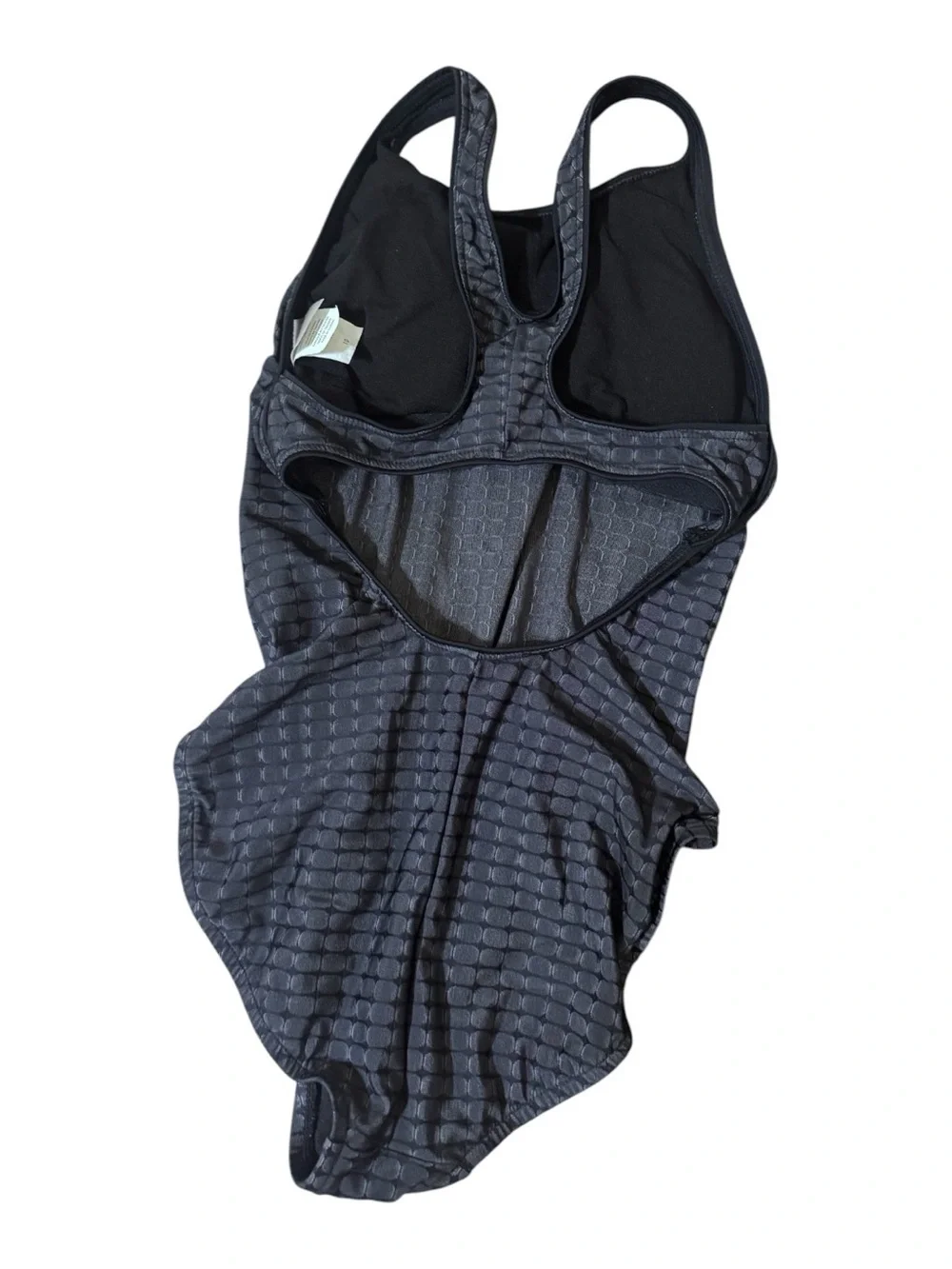 Nike Girls' Black Textured Racerback One-Piece Swim